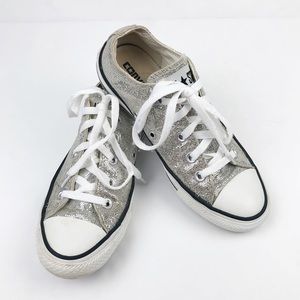 silver glitter converse